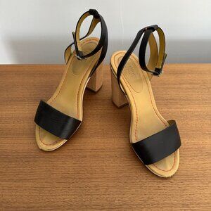 See By Chloe Black Leather Ankle Strap Heels Size 6-1/2